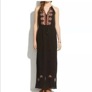 Madewell Black Kilim Embroidered Maxi Dress -10
